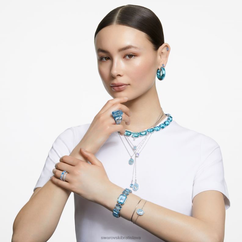 lucentný koktailový prsteň osemhranný strih, modrá B8ZNT1039 Swarovski šperky