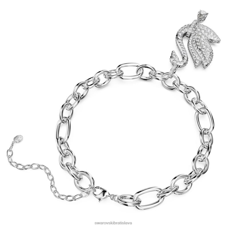 ikonický labutí choker labuť, biela, rhodiovaná B8ZNT363 Swarovski šperky