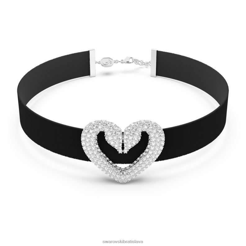 jeden choker srdce, biele, rhodiované B8ZNT354 Swarovski šperky