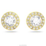 anjelské napichovacie náušnice okrúhly výbrus, biely, pozlátený B8ZNT671 Swarovski šperky