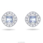 anjelské napichovacie náušnice štvorcový rez, modrá, rhodiovaná B8ZNT679 Swarovski šperky