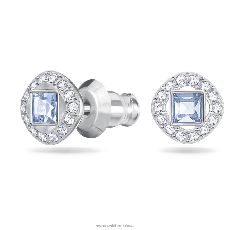 anjelské napichovacie náušnice štvorcový rez, modrá, rhodiovaná B8ZNT679 Swarovski šperky - Image 3