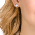 anjelské napichovacie náušnice štvorcový rez, modrá, rhodiovaná B8ZNT679 Swarovski šperky - Image 4