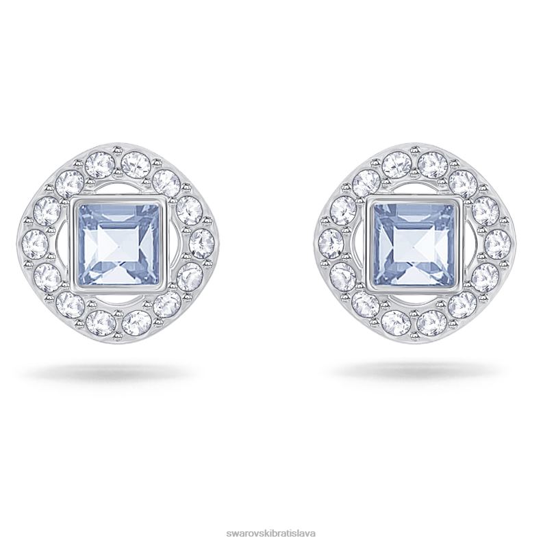 anjelské napichovacie náušnice štvorcový rez, modrá, rhodiovaná B8ZNT679 Swarovski šperky - Image 1