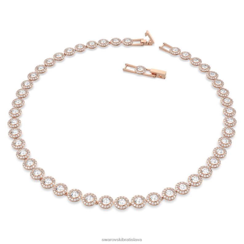 anjelsky náhrdelník okrúhly výbrus, biely, pozlátený ružovým zlatom B8ZNT10 Swarovski šperky - Image 3