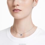 anjelsky náhrdelník štvorcový rez, modrá, rhodiovaná B8ZNT28 Swarovski šperky - Image 2