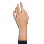 anjelsky náramok kruhový rez, dlažba, biela, rhodiovaná B8ZNT546 Swarovski šperky - Image 2