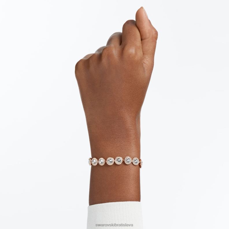 anjelsky náramok okrúhly výbrus, dlažba, biela, pozlátená ružovým zlatom B8ZNT551 Swarovski šperky - Image 2