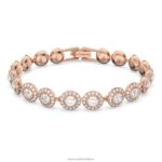 anjelsky náramok okrúhly výbrus, dlažba, biela, pozlátená ružovým zlatom B8ZNT551 Swarovski šperky