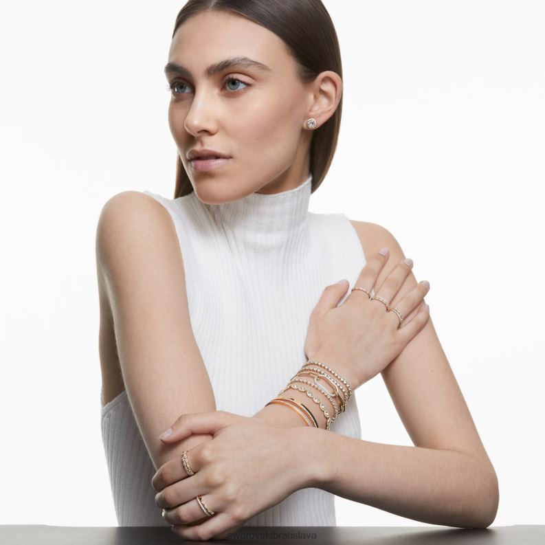 anjelsky náramok okrúhly výbrus, dlažba, biela, pozlátená ružovým zlatom B8ZNT551 Swarovski šperky - Image 6