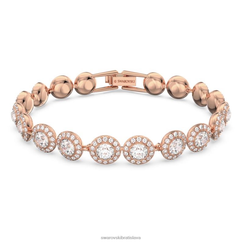 anjelsky náramok okrúhly výbrus, dlažba, biela, pozlátená ružovým zlatom B8ZNT551 Swarovski šperky - Image 1