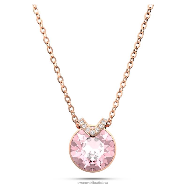 bella v prívesok okrúhly strih, ružové, pozlátené ružovým zlatom B8ZNT184 Swarovski šperky - Image 1