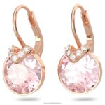 bella v visiace náušnice okrúhly strih, ružové, pozlátené ružovým zlatom B8ZNT761 Swarovski šperky - Image 3