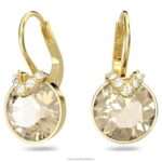bella v visiace náušnice okrúhly strih, zlatý tón, pozlátený B8ZNT778 Swarovski šperky