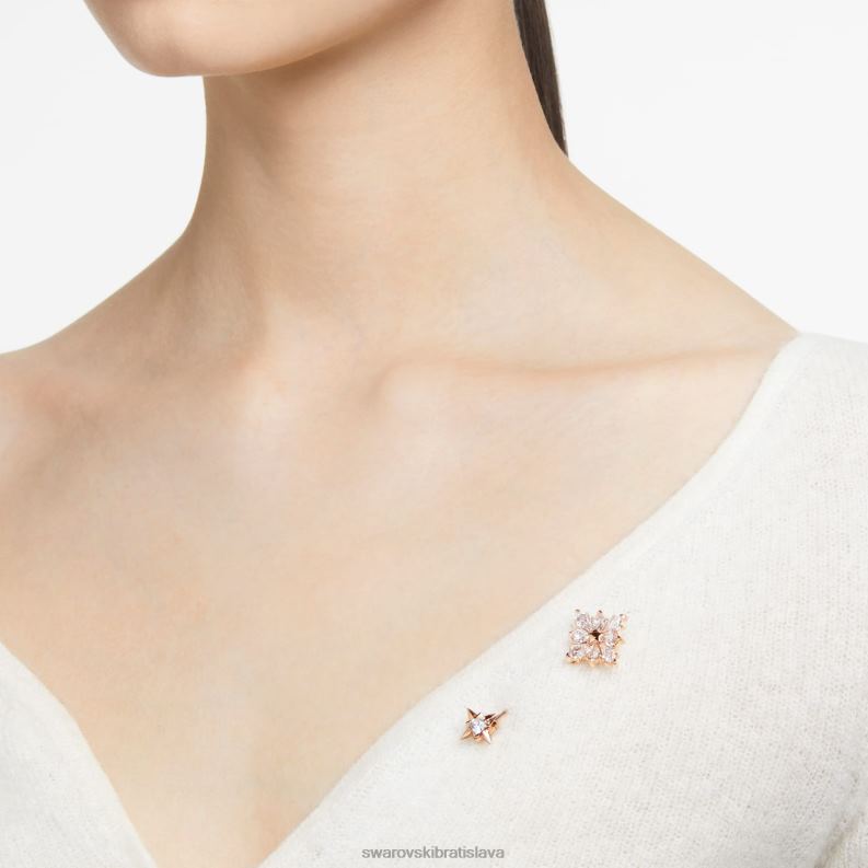 brošňa stella kite strih, hviezdicový, biely, pozlátený ružovým zlatom B8ZNT1102 Swarovski príslušenstvo - Image 2
