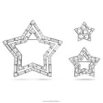 brošňa stella zmiešané rezy, hviezdicové, biele, rhodiované B8ZNT394 Swarovski príslušenstvo