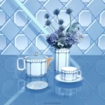 čajník signum porcelán, modrá B8ZNT1733 Swarovski dekorácie - Image 2