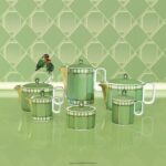 čajník signum porcelán, zelená B8ZNT1728 Swarovski dekorácie - Image 2