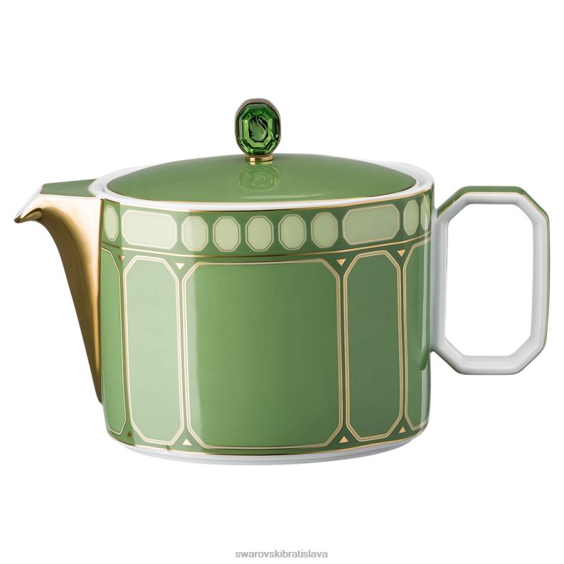cajnik_signum_porcelan_zelena_b8znt1731_swarovski_dekoracie.jpg čajník signum porcelán, zelená B8ZNT1731 Swarovski dekorácie - Image 1
