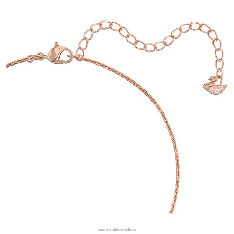 ďalej prívesok prepletené kruhy, biele, pozlátené ružovým zlatom B8ZNT197 Swarovski šperky - Image 3