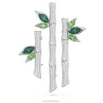 delliová brošňa bambus, zelený, rhodiovaný B8ZNT1101 Swarovski príslušenstvo