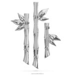 delliová brošňa bambus, zelený, rhodiovaný B8ZNT1101 Swarovski príslušenstvo - Image 4