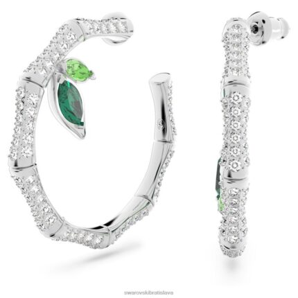 delliové kruhové náušnice bambus, zelený, rhodiovaný B8ZNT929 Swarovski šperky