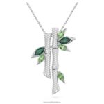delliový náhrdelník bambus, zelený, rhodiovaný B8ZNT139 Swarovski šperky