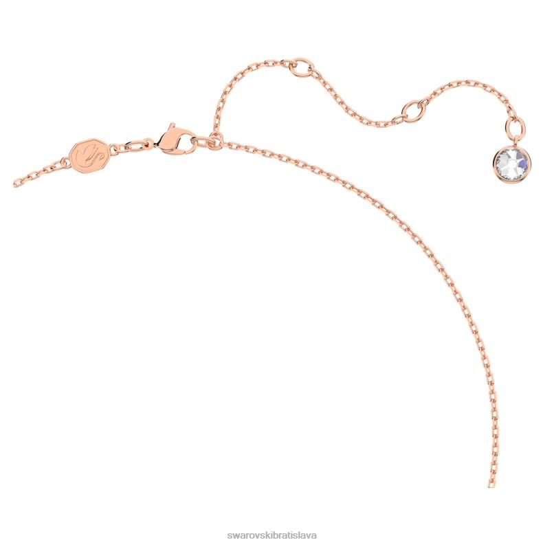 delliový náhrdelník okrúhly tvar, bambus, biela, pozlátené ružovým zlatom B8ZNT96 Swarovski šperky - Image 3