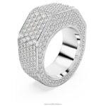 dextera krúžok tvar osemuholníka, dlažba, biela, rhodiované B8ZNT1042 Swarovski šperky - Image 2