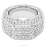 dextera krúžok tvar osemuholníka, dlažba, biela, rhodiované B8ZNT1042 Swarovski šperky