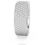 dextera krúžok tvar osemuholníka, dlažba, biela, rhodiované B8ZNT1042 Swarovski šperky - Image 3