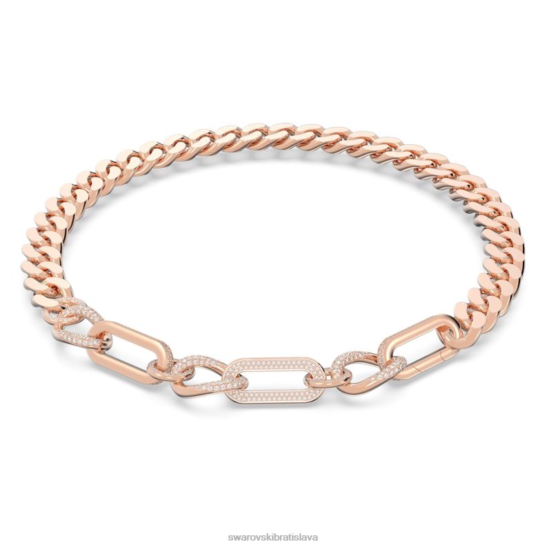 dextera náhrdelník statement, zmiešané odkazy, biele, pozlátené ružovým zlatom B8ZNT44 Swarovski šperky - Image 1