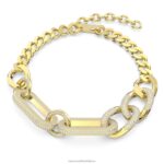 dextera náhrdelník vyhlásenie, zmiešané odkazy, biele, pozlátené B8ZNT11 Swarovski šperky