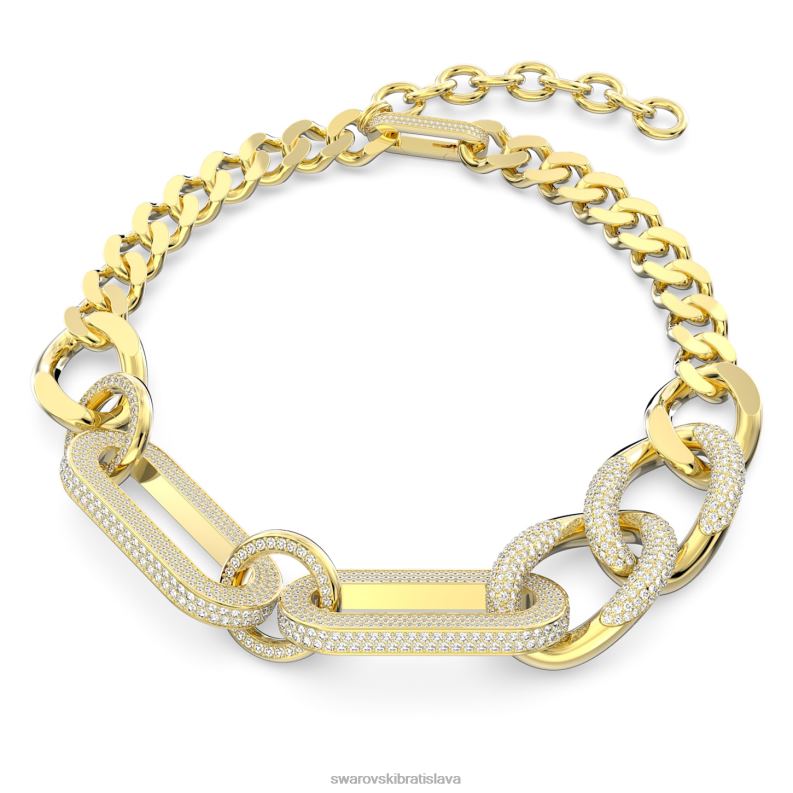 dextera_nahrdelnik_vyhlasenie_zmiesane_odkazy_biele_pozlatene_b8znt11_swarovski_sperky.jpg dextera náhrdelník vyhlásenie, zmiešané odkazy, biele, pozlátené B8ZNT11 Swarovski šperky - Image 1