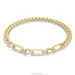 dextera náhrdelník vyhlásenie, zmiešané odkazy, biele, pozlátené B8ZNT43 Swarovski šperky