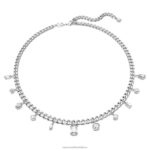 dextera náhrdelník zmiešané rezy, biele, rhodiované B8ZNT107 Swarovski šperky