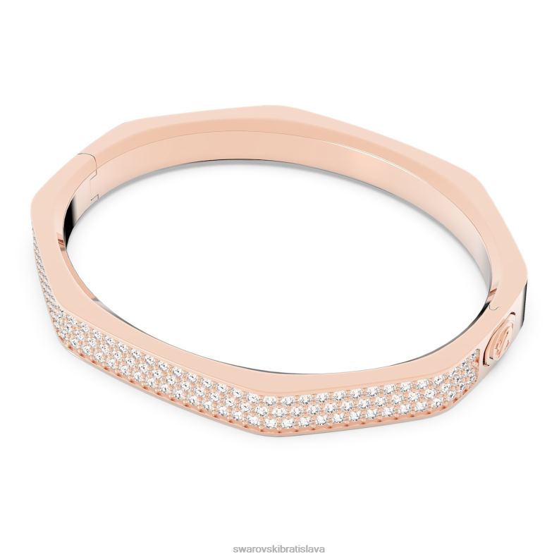 dextera náramok v tvare osemuholníka, biele, pozlátené ružovým zlatom B8ZNT602 Swarovski šperky - Image 3