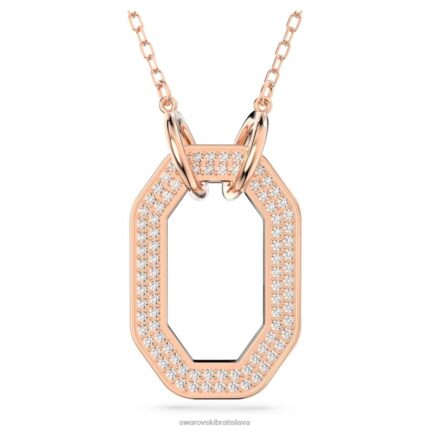 dextera prívesok v tvare osemuholníka, biele, pozlátené ružovým zlatom B8ZNT234 Swarovski šperky