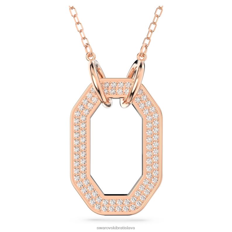 dextera prívesok v tvare osemuholníka, biele, pozlátené ružovým zlatom B8ZNT234 Swarovski šperky - Image 1