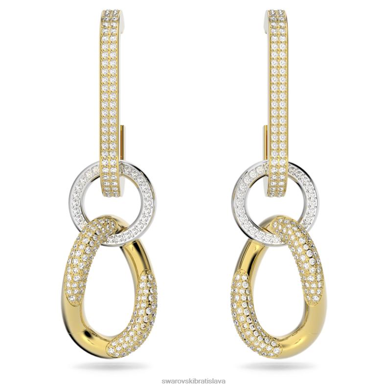 dextera_visiace_nausnice_biela_pozlatena_b8znt843_swarovski_sperky.jpg dextera visiace náušnice biela, pozlátená B8ZNT843 Swarovski šperky - Image 1