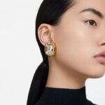 dulcis klipové náušnice vankúšový strih, zlatý tón, pozlátený B8ZNT949 Swarovski šperky - Image 2