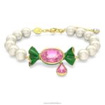 dulcisový náramok cukríky a kvapky, viacfarebné, pozlátené B8ZNT480 Swarovski šperky