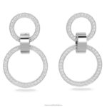duté kruhové náušnice biela, rhodiovaná B8ZNT902 Swarovski šperky