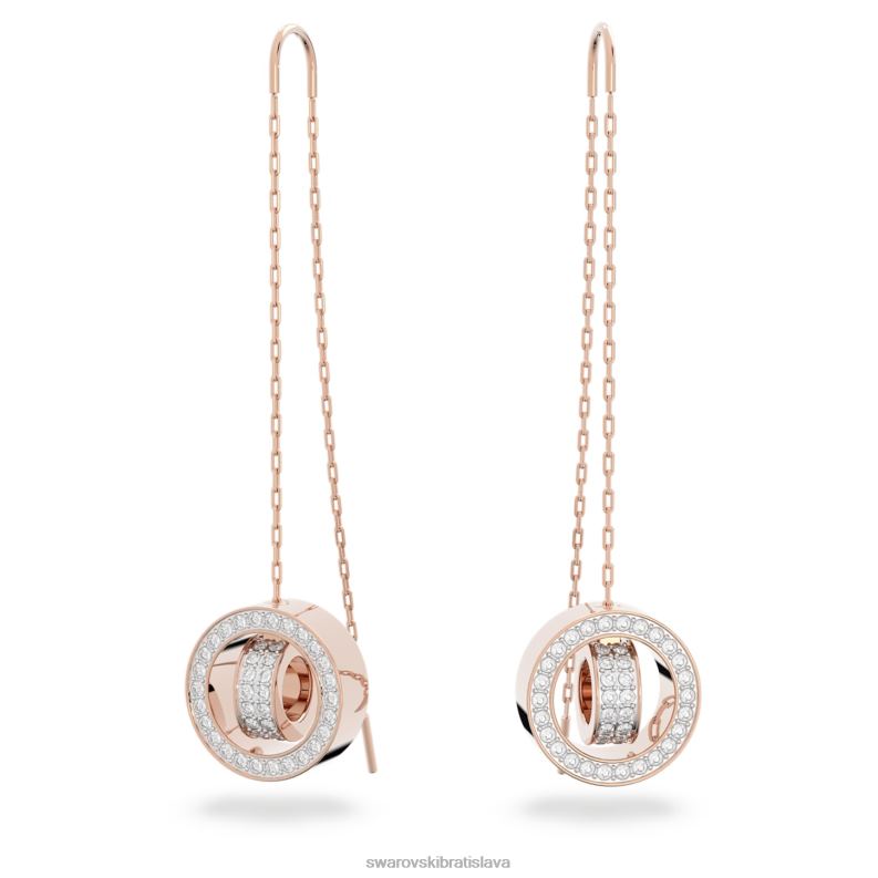 dute_nausnice_biele_pozlatene_ruzovym_zlatom_b8znt769_swarovski_sperky.jpg duté náušnice biele, pozlátené ružovým zlatom B8ZNT769 Swarovski šperky - Image 1