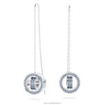 duté náušnice modrá, rhodiovaná B8ZNT828 Swarovski šperky