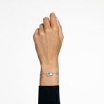 dutý náramok zámková slučka, biela, rhodiovaná B8ZNT430 Swarovski šperky - Image 2