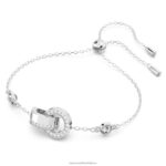 dutý náramok zámková slučka, biela, rhodiovaná B8ZNT430 Swarovski šperky - Image 3