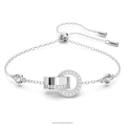 dutý náramok zámková slučka, biela, rhodiovaná B8ZNT430 Swarovski šperky