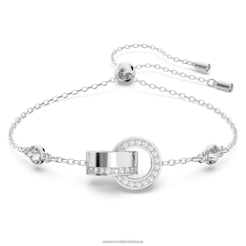 duty_naramok_zamkova_slucka_biela_rhodiovana_b8znt430_swarovski_sperky.jpg dutý náramok zámková slučka, biela, rhodiovaná B8ZNT430 Swarovski šperky - Image 1